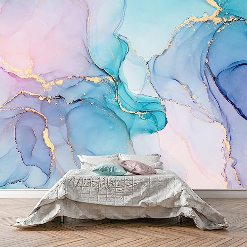 WFBHUA-Marble Wallpaper Mural Abstract Gold Art Background Wall Large Mural for Living Room Bedroom-149X96(Not Peel and Stick)