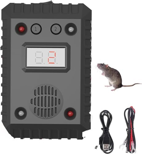Rattenabweisend,Marderschreck Auto mit LED Stroboskoplicht,effektiver und langfristiger,Halten Ratte Mäuse Weg von Auto Batteriebetrieben Marderschutz für KFZ, Motorraum, Haus, Garten