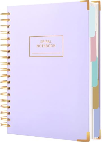 CAGIE Cuaderno B5 con registro, encuadernación en espiral, 240 páginas (120 hojas), pequeño bloc de notas espiral rayado con registro para trabajo, oficina, escuela, universidad, elementos esenciales
