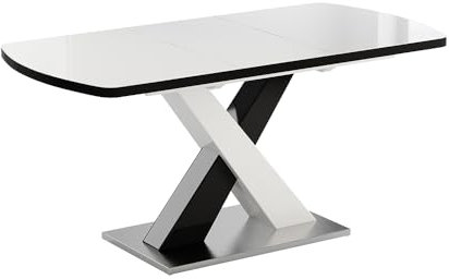 Vicco Esstisch Chinto, ausziehbarer Esszimmertisch, Schwarz, 120 x 80 cm ausziehbar