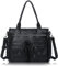 Angelkiss Geldbörsen und Handtasche für Damen, weiches Leder, Hobo-Tasche, Umhängetasche, Umhängetasche für Damen, Schwarz 2