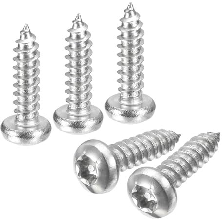 QUARKZMAN #8 x 5/8 Tornillos de Seguridad Torx, 20pcs Tornillos Autorroscantes de Cabeza Redonda Resistentes A La Manipulación, Acero Inoxidable 304 Tornillos Antirrobo