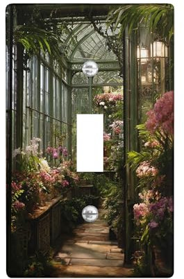 Piastre di copertura per interruttore della luce botanica della serra primaverile/coperture delle uscite, accenti da parete floreali da giardino per decorazioni domestiche, dimensioni standard