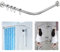 L Shaped Corner Shower Curtain Rail, 「60-133 x 60-133 cm」 Adjustable, Unsagging, Drill-free Install, 304 Stainless steel 90° Curved Rod with 12 Shower Curtain Rings for Bathroom, Clothing Store