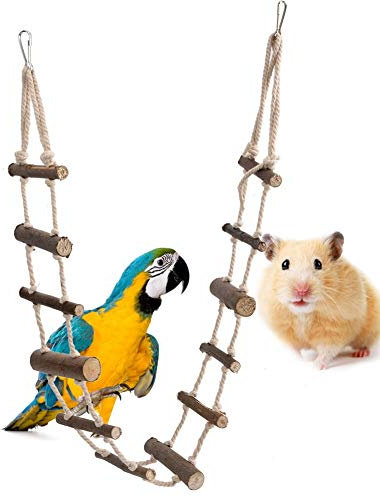 Rockyin Vogel Papageien Spielzeug, Pet Rope Ladder Kletterseil Leiter Vögel Hamster Weiche Lange Kletterseilleiter Wellensittich Schaukel für Sittiche, Liebesvögel, Finken