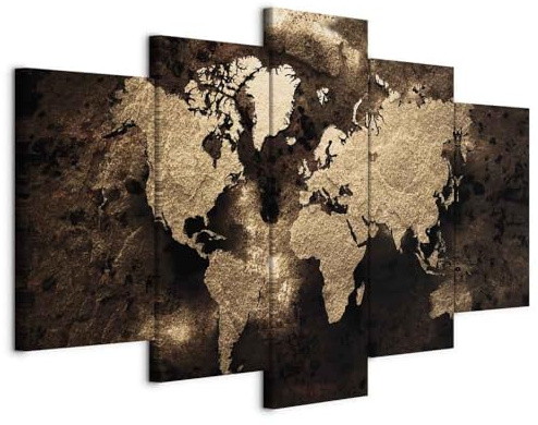 murando - Quadro Mondo 200x100 cm 5 Pezzi - Stampa su Tela Canvas con Struttura - Quadri Componibili Moderni Soggiorno Grandi - Murale Arte Decorazioni da Parete Decori - Terra k-A-0482-b-m