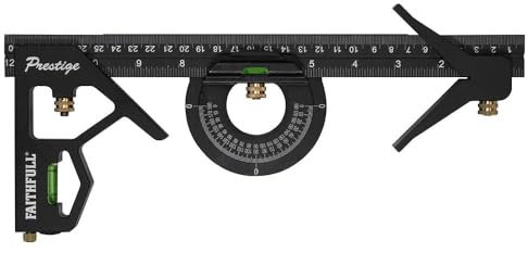 Faithfull FAICS300SCNC Prestige Combination Square 4 Piece Set 300mm (12in)