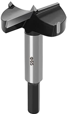 ASNOMY 1Pc Punta Forstner in acciaio al tungsteno, 65 mm Forstner Drill Bit per legno duro, Forstner punte per trapano per Lavorazione del Legno, Mobili, Foro della Cerniera Della Porta