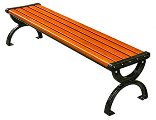 Utomhus trädgårdsbänk terrassbänk, gjuten aluminium rostskyddande trä fritidsstol 2~3 platser, väderbeständig massiv trä parkbänk, används för trädgård, gräsmatta, skola