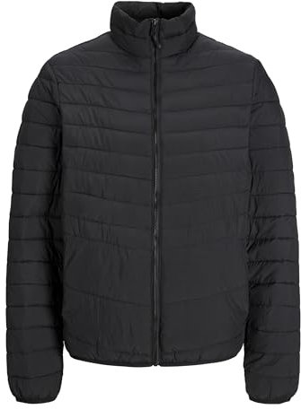 JACK & JONES Men's Jjestate Packable Puffer Collar Noos Quilted Jacket, Black, L