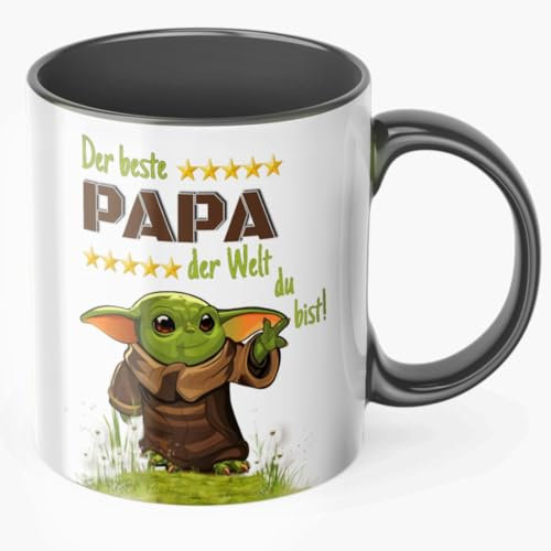 Der beste Papa der Welt du bist - Tasse - Das perfekte Geschenk für den Papa oder Mann Dad - Diese Papatasse ist lustig und die beste Geschenkidee zum Vatertag oder Geburtstag (Schwarz)
