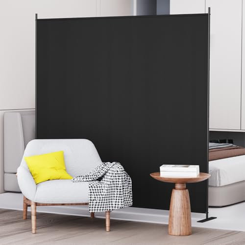 C-Hopetree 1 Panel 6 Ft Room Divider and Folding Privacy Screen, Indoor Fabric Portable Partition and Separation Wall for Home