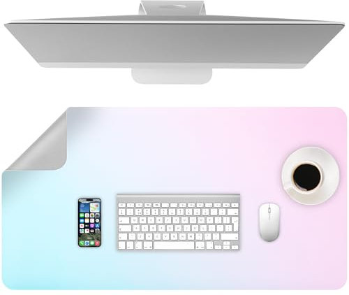 Schreibtischunterlage Leder, Rutschfeste Schreibtisch Unterlegmatte, Groß Schreibtischmatte 80x40cm, Multifunktionales Mousepad Tischunterlage, Abwischbar Unterlage Schreibtisch für Büro Home-Office