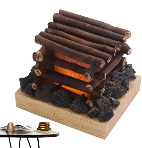 Faux brasero | 3 modes réglables - Lampe flamme rechargeable par USB | Feu de camp imitation feu de camp lampe de bois de chauffage pour Halloween, Noël, festival, décoration d'intérieur