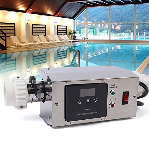 Tagtuell Chauffage de piscine 3KW, chauffage électrique de piscine, échangeur de chaleur électrique pour baignoires chaudes et froides, piscines, fonctions de chauffage et de température constante