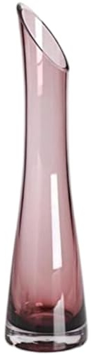 Jarrón de Rosas Individuales 2.4x9.5 Vasco de Vidrio de Vidrio Alto Rojo con la Boca Minimalista y Elegante Maceta para el hogar, Boda, Centro de Mesa