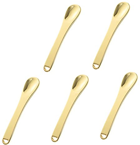 Healvian 5 Piezas Cuchara Para Cosméticos De Zinc Cucharas Pequeñas Para Mascarillas Faciales De Uso Diario Caja De Obsequio Para Aplicar Loción De Esencia
