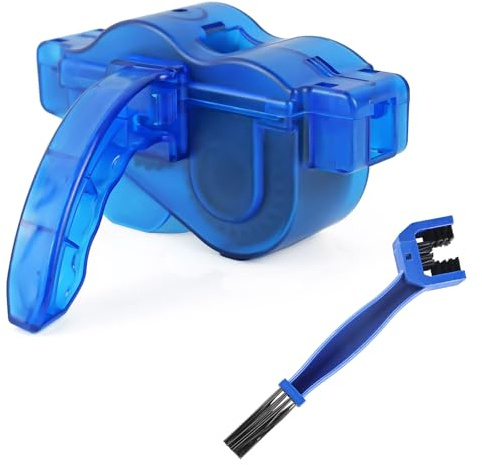 Limpiador de cadena de bicicleta, limpiador de cadena eficaz para bicicleta con palanca de liberación rápida para una limpieza profunda, juego completo de limpieza para bicicleta, incluye cepillo ABS