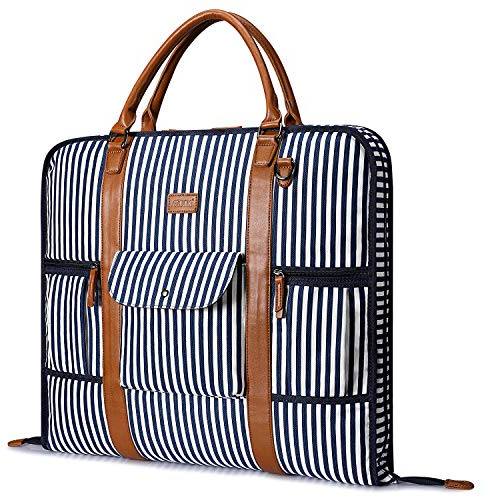 S-Zone Sac de Transport pour vêtements pour Homme et Femme, Sac de Costume pour Voyage ou Voyage d'affaires avec bandoulière réglable, Rayures Bleues, Einzigartiges