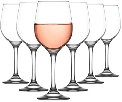Tradineur - Set de 6 copas de vino, modelo Fame, cristal liso, diseño sofisticado y elegante, aptas para lavavajillas (300 ml, 19,3 x 6 cm)