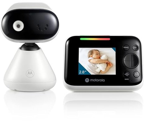 Motorola Nursery PIP1200 - Baby Monitor with Camera - 2.8 Inch Parent Unit - 2-Way Communication - Room Temperature - Infrared Night Vision - 300 m Range - White/Black