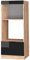 Vicco Mikrowellenschrank Fame-Line, Schwarz-Eiche Hochglanz/Goldkraft Eiche, 60 cm offen