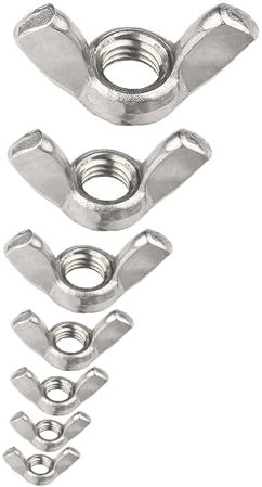 75 Stück Flügelmutter Set,Edelstahl Flügelschrauben Sortiment,Sterngriffmutter Für Elektro, Automobil, Holzprodukte, Mechanische(M3/M4/M5/M6/M8/M10/M12)