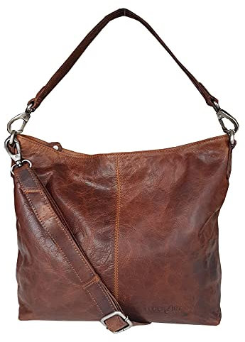 zarolo Damen Leder Tasche, Beuteltasche, Shopper, Hobo Bag, Schultertasche, Umhängetasche robustes echt. Leder Vinatge, Cross Body, Henkeltasche