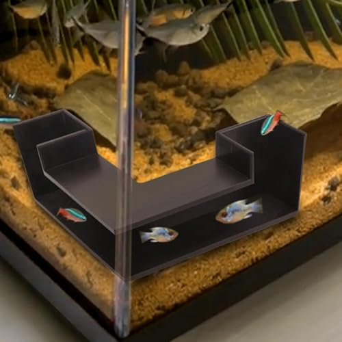 Wizoowip Fish Hideout for Aquarium, Shrimp Cave Aquarium Tunnel, Corner Aquarium Shrimp Hides, Underground Viewing Tunnel, Fish Tank Decor Accessories