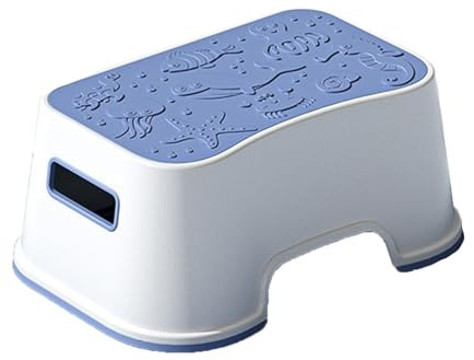 BAMFY Tabouret Marchepied pour Enfants Tabouret Toilette pour Adulte Accroupi pour La Cuisine Salle De Bain Chambre à Coucher, Marche Pied Toilette Antidérapant Tabouret à Caca(Bleu)