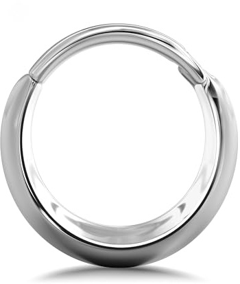 BodyBonita Plata Piercing Septum 16G - Acero Inoxidable 316L Piercing Nariz Aro Piercing Nariz Acero Quirurgico Hombre Mujer 10 mm Crescent