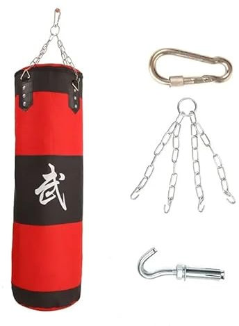 LUOKEKE boxningssäck stående krok tomma lådor gym väska sand kick robust hus stansning hängande sandsäck för boxningssäck vuxna (80 cm ihålig modell)