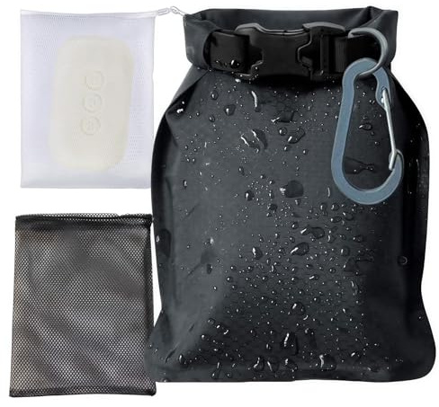 LUMOOM Sac à savon de voyage portable - Étanche et étanche - Avec sac à mousse et crochet - Pour camping, voyage, extérieur