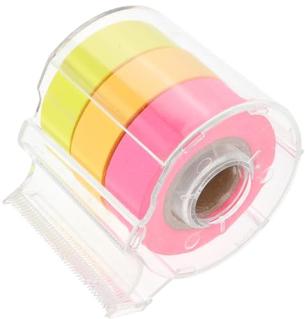 Hemobllo Notes Adhésives en Rouleau avec Distributeur Autocollants Mémo Multifonction en Papier ABS Format Compact Portable Accessoires de Bureau Pratiques pour Organisation Quotidienne
