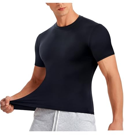 Nebility Shapewear Men Compression Shirt Vest Tummy Control Workout Tank Tops Slimming Body Shaper Undershirts (UK, Alpha, 3XL, Regular, Regular, Black)