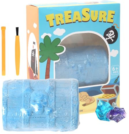 Gemstone Excavation Kit, Gemstone Excavation Kit | Treasure Box Shaped Excavation Set For,Excavate, Dig and Reveal, Set of Gems
