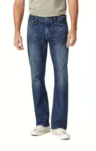 Mavi Men's Josh Bootcut Jeans, Midrise Jeans for Men, Mid Shaded Stanford, Men's Blue Jeans, 32x32