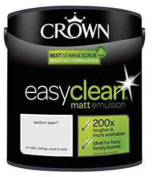2.5L CROWN Easy Clean MATT Emulsion Multi Surface Paint That can be Used on Walls, Ceilings, Wood and Metal Stain & Scrub Resistant Formula – Seldom SEEN