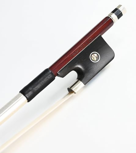 Brazilwood Octagonal Cello Bow 1/4 Size VINGOBOW 310C Advanced Level Parisian Eyes Ebony Frog Sweet Sound Natural Horse Hair Straight Smooth Tuner Easy Rosin Neat Works