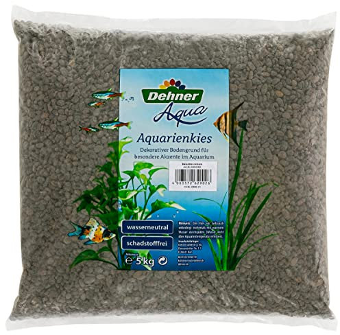 Dehner Aqua Aquarienkies Antaro Black, Körnung 4-6 mm, für Süßwasser, 5 kg, schwarz