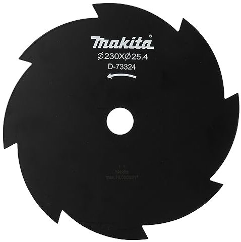 Makita D-73324 8-Zahn-Messer 230 x 25,4 mm, Stahl, für Freischneider zum Stutzen von hohen Gräsern