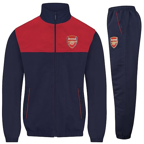Arsenal FC Official Gift Mens Jacket & Pants Tracksuit Set Navy Red Large
