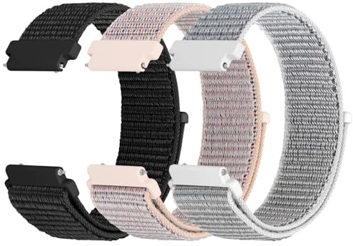 WNIPH 3 Piezas Correas de Nylon para Reloj Compatible con 18 mm 20 mm 22 mm, Transpirables, Suaves y cómodas para Hombres y Mujeres