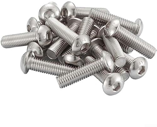 20 Stück M6 Vollgewinde Innensechskant Halbrundschrauben Premium Edelstahl (10 mm)