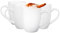 Glasmark KROSNO 1992 Tasse Becher Keramik Set 4 Stück 300 ml Kaffeetasse Kaffeebecher Trinkbecher Teetassen Spülmaschinenfest Weiß Bruno
