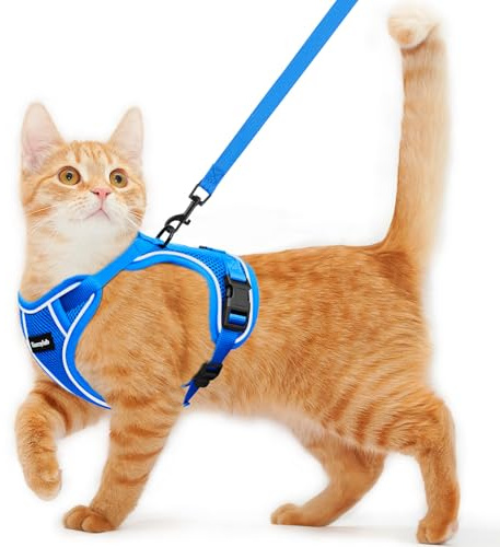 Cat Harness and Leash for Walking Escape Proof Soft Adjustable Cat Leash
