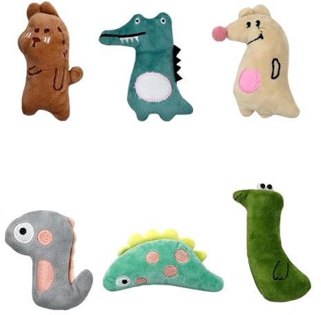 RNXSIB Katzenminze Spielzeug 6er Set, Kissen, Plüsch Kissen Mit Baldrian für Katzen Zum Kratzen, Spielen Und Kauen