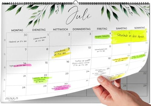 Wandkalender 2026 A4 – Jahresplaner Monatsplaner Wandkalender Juli 2025 bis Dezember 2026 – Monatsübersicht Familienkalender Büro Schule Organisation Arbeit Urlaub – Kalender Planung Aufhängen Planer