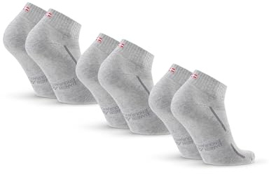 DANISH ENDURANCE Kurze Sportsocken aus Bio-Baumwolle, 3 & 6 Paar, Grau, 39-42