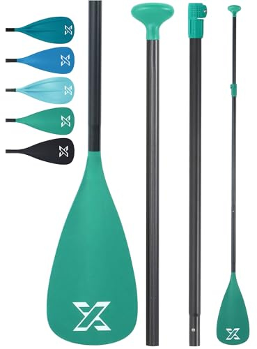 ZLX Pagaie Paddle Sup Réglable 3/4 Pièces en Aluminium et Fibre de Verre, Pagaie Simple ou Double Convertible Kayak, Léger et Flottant pour Stand Up Paddle Gonflable, Surf et Sports Nautiques